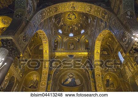 Palatine Chapel, Cappella Palatina, Palazzo Reale, Palermo, Sicily, Italy, Europe View Large Photo Image Stock Photo - Palatine Chapel, Cappella Palatina, Palazzo Reale, Palermo, Sicily, Italy, Europe. Fotosearch
