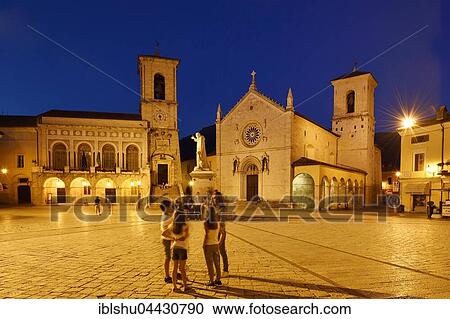 Palazzo Comunale and Basilica di San Benedetto, evening, Norica, Perugia, Umbria, Italy, Europe View Large Photo Image Stock Image - Palazzo Comunale and Basilica di San Benedetto, evening, Norica, Perugia, Umbria, Italy, Europe. Fotosearch