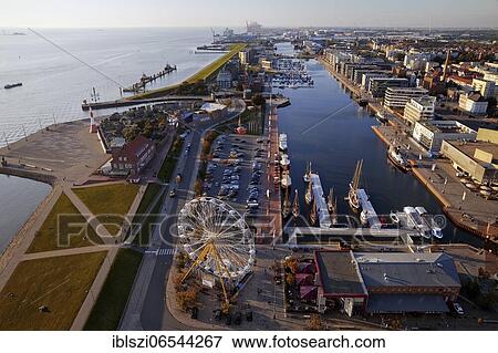 Panorama of the Havenwelten with Ferris wheel from above, Bremerhaven, Federal State of Bremen, Germany, Europe View Large Photo Image Stock Photo - Panorama of the Havenwelten with Ferris wheel from above, Bremerhaven, Federal State of Bremen, Germany, Europe. Fotosearch