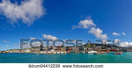 Panoramic view of Oriental Bay and Lambton Harbour, Wellington, North Island, New Zealand, Oceania View Large Photo Image Stock Photo - Panoramic view of Oriental Bay and Lambton Harbour, Wellington, North Island, New Zealand, Oceania. Fotosearch