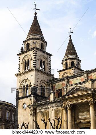 Stock Image - Parrocchia Maria SS Church. Annunziata, Acireae, Sicily, Italy, Europe. Fotosearch