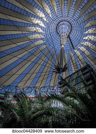Pavilion roof, Sony Center, Berlin, Germany, Europe View Large Photo Image Stock Photo - Pavilion roof, Sony Center, Berlin, Germany, Europe. Fotosearch
