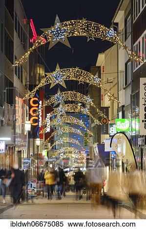 Pedestrian zone Limbecker Straße with Christmas decoration, Essen, Ruhr area, North Rhine-Westphalia, Germany, Europe View Large Photo Image Stock Photography - Pedestrian zone Limbecker Straße with Christmas decoration, Essen, Ruhr area, North Rhine-Westphalia, Germany, Europe. Fotosearch