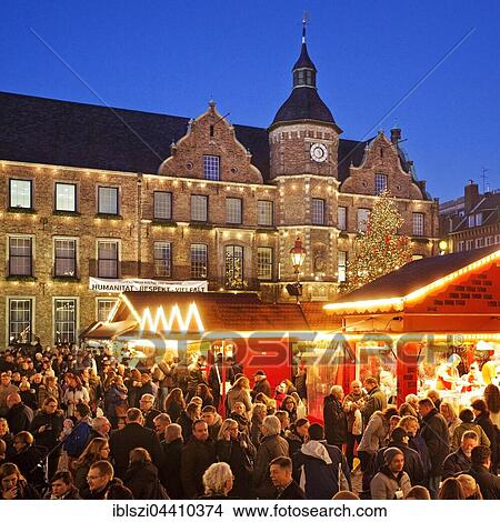 People at the Christmas market and town hall, Düsseldorf, North Rhine-Westphalia, Germany, Europe View Large Photo Image Picture - People at the Christmas market and town hall, Düsseldorf, North Rhine-Westphalia, Germany, Europe. Fotosearch