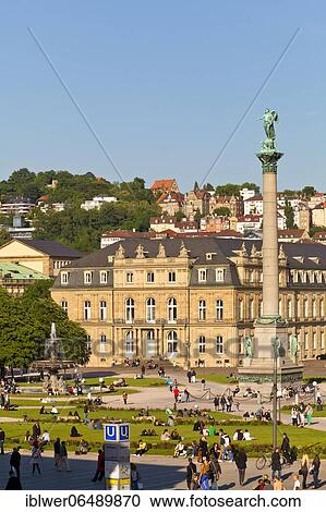 People on Königstraße, shopping street, behind it New Palace, Schlossplatz, Stuttgart, Baden-Württemberg, Germany, Europe View Large Photo Image Stock Image - People on Königstraße, shopping street, behind it New Palace, Schlossplatz, Stuttgart, Baden-Württemberg, Germany, Europe. Fotosearch