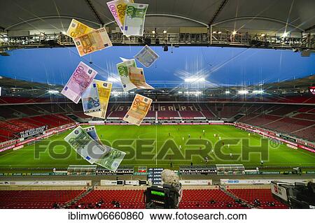 Photomontage, fight for TV money, money raining in stadium without spectators, ghost match in Bundesliga, Mercedes-Benz Arena, Corona crisis, Stuttgart, Baden-Württemberg, Germany, Europe View Large Photo Image Stock Image - Photomontage, fight for TV money, money raining in stadium without spectators, ghost match in Bundesliga, Mercedes-Benz Arena, Corona crisis, Stuttgart, Baden-Württemberg, Germany, Europe. Fotosearch
