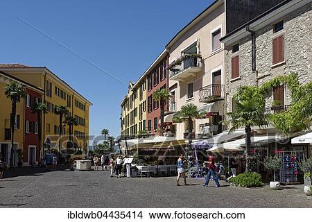 Picture - Piazza Castello, Sirmione, Lake Garda, Lombardy, Italy, Europe. Fotosearch