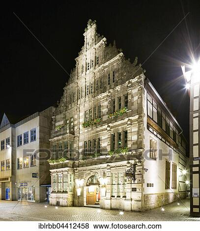 Pied Piper's House, built in 1603, night scene, Hamelin, Lower Saxony, Germany, Europe View Large Photo Image Stock Photo - Pied Piper's House, built in 1603, night scene, Hamelin, Lower Saxony, Germany, Europe. Fotosearch