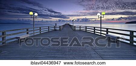 Pier at dawn, Binz Sea Resort, Rügen, Mecklenburg-Western Pomerania, Germany, Europe View Large Photo Image Stock Photo - Pier at dawn, Binz Sea Resort, Rügen, Mecklenburg-Western Pomerania, Germany, Europe. Fotosearch