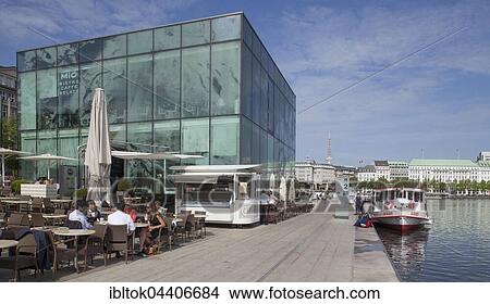 Pier at Jungfernstieg, Alster, Neustadt, Hamburg, Germany, Europe View Large Photo Image Picture - Pier at Jungfernstieg, Alster, Neustadt, Hamburg, Germany, Europe. Fotosearch