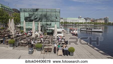 Pier at Jungfernstieg, Alster, Neustadt, Hamburg, Germany, Europe View Large Photo Image Stock Photo - Pier at Jungfernstieg, Alster, Neustadt, Hamburg, Germany, Europe. Fotosearch