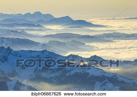 Stock Photograph - Pilatus, Rigi, Swiss Alps, Switzerland, Europe. Fotosearch