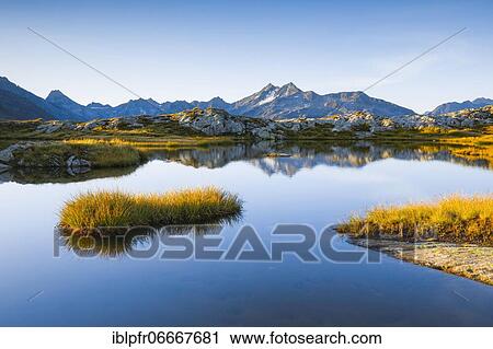 Stock Image - Piz Gallina, 2924 m, Mittaghorn, 3051 m, Switzerland, Europe. Fotosearch