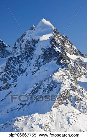 Stock Photography - Piz Roseg 3937 m, Grisons, Switzerland, Europe. Fotosearch