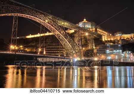 Stock Photography - Ponte Dom Luís I, arch bridge spanning the Douro River, Porto, PorPortugal. Fotosearch