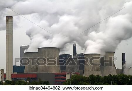 Power plant Niederaußen, fuming cooling towers, Germany, Europe View Large Photo Image Stock Image - Power plant Niederaußen, fuming cooling towers, Germany, Europe. Fotosearch