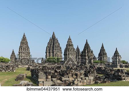 Stock Image - Prambanan Hindu temple, stupas, Daerah Istimewa, Yogyakarta, Java, Indonesia, Asia. Fotosearch