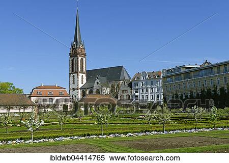 Prince George Garden and St. Elisabeth Church, Darmstadt, Hesse, Germany, Europe View Large Photo Image Stock Photography - Prince George Garden and St. Elisabeth Church, Darmstadt, Hesse, Germany, Europe. Fotosearch