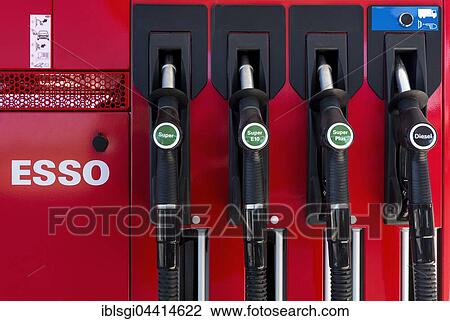 Pump for petrol at a Esso gas station, Germany, Europe View Large Photo Image Stock Image - Pump for petrol at a Esso gas station, Germany, Europe. Fotosearch