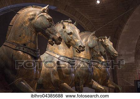 Quadriga of Saint Mark's Basilica in the Museo di San Marco, Cathedral Museum in San Marco, Venice, Veneto, Italy, Europe View Large Photo Image Stock Photo - Quadriga of Saint Mark's Basilica in the Museo di San Marco, Cathedral Museum in San Marco, Venice, Veneto, Italy, Europe. Fotosearch