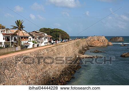 Stock Photo - Ramparts, Galle Fort, Galle, UNESCO World Heritage Site, Southern Province, Sri Lanka, Asia. Fotosearch