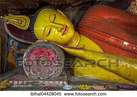 Reclining Buddha statue, Aluvihara Rock Cave Temple, Central Province, Sri Lanka, Asia View Large Photo Image Stock Photography - Reclining Buddha statue, Aluvihara Rock Cave Temple, Central Province, Sri Lanka, Asia. Fotosearch