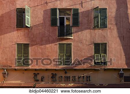 Red facade with windows, old town, Nice, Provence-Alpes-Côte d'Azur, France, Europe View Large Photo Image Stock Image - Red facade with windows, old town, Nice, Provence-Alpes-Côte d'Azur, France, Europe. Fotosearch