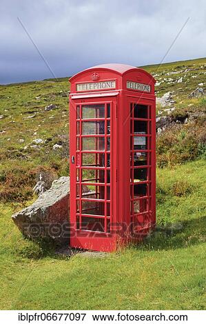 Red telephone box in the Highlands, Sutherland, Scotland, Great Britain View Large Photo Image Stock Photo - Red telephone box in the Highlands, Sutherland, Scotland, Great Britain. Fotosearch