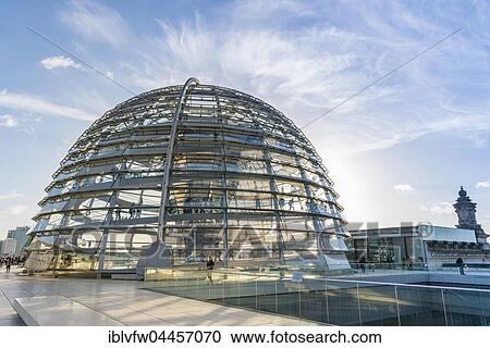 Stock Image - Reichstags dome, visitors, German Bundestag, Reichstag Building, Government District, Berlin, Germany, Europe. Fotosearch