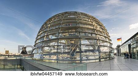 Stock Photo - Reichstags dome, visitors, German Bundestag, Reichstag Building, Government District, Berlin, Germany, Europe. Fotosearch