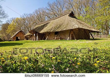 Replica of a farmstead from the time around 800 AD, Sachsenhof open-air museum, Greven, Münsterland, North Rhine-Westphalia, Germany, Europe View Large Photo Image Stock Photography - Replica of a farmstead from the time around 800 AD, Sachsenhof open-air museum, Greven, Münsterland, North Rhine-Westphalia, Germany, Europe. Fotosearch
