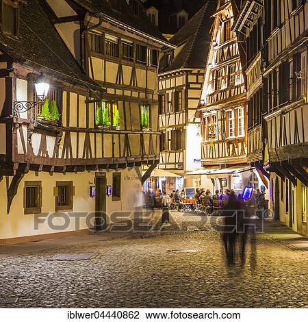 Restaurants and wine bars in the evening, Strasbourg neighborhood, La Petite France, half-timbered houses, historic center, Strasbourg, Alsace, France, Europe View Large Photo Image Stock Image - Restaurants and wine bars in the evening, Strasbourg neighborhood, La Petite France, half-timbered houses, historic center, Strasbourg, Alsace, France, Europe. Fotosearch