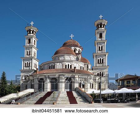 Resurrection of Christ Orthodox Cathedral also Ngjallja e Krishtit, Korçë County, Korca, Albania, Europe View Large Photo Image Stock Image - Resurrection of Christ Orthodox Cathedral also Ngjallja e Krishtit, Korçë County, Korca, Albania, Europe. Fotosearch
