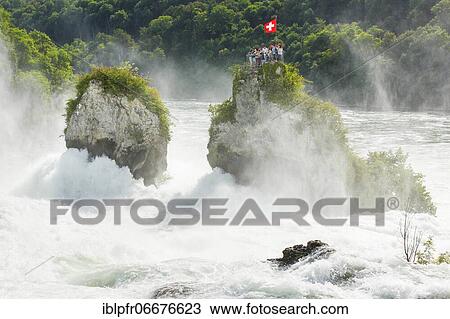 Stock Image - Rhine Falls Rock, Switzerland, Europe. Fotosearch
