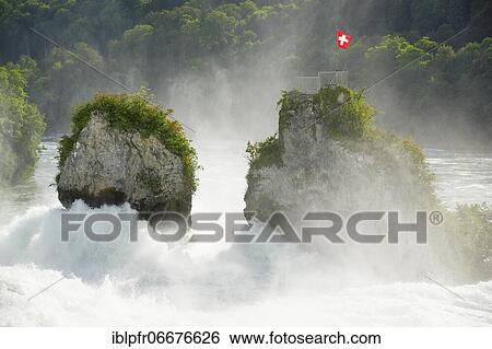 Rhine Falls Rock, Switzerland, Europe View Large Photo Image Stock Photograph - Rhine Falls Rock, Switzerland, Europe. Fotosearch