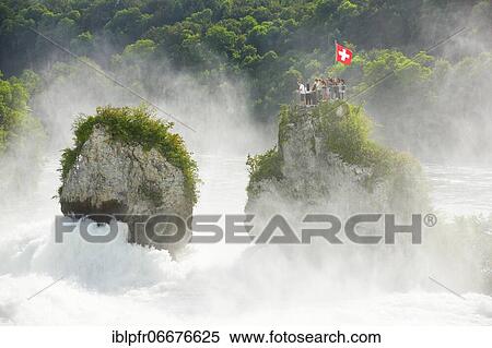 Rhine Falls Rock, Switzerland, Europe View Large Photo Image Stock Photography - Rhine Falls Rock, Switzerland, Europe. Fotosearch