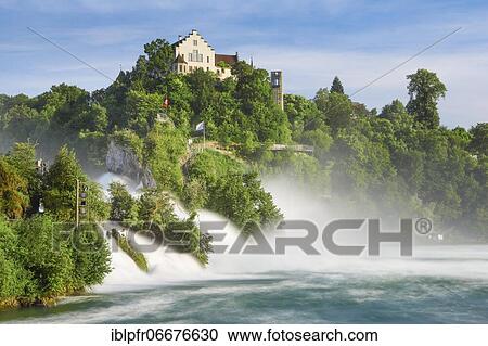 Stock Image - Rhine Falls with Laufen Castle, Switzerland, Europe. Fotosearch