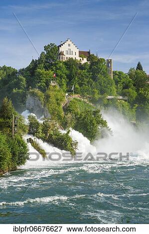 Rhine Falls with Laufen Castle, Switzerland, Europe View Large Photo Image Stock Photo - Rhine Falls with Laufen Castle, Switzerland, Europe. Fotosearch
