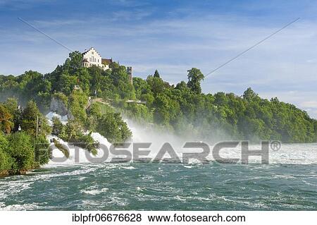 Rhine Falls with Laufen Castle, Switzerland, Europe View Large Photo Image Stock Photo - Rhine Falls with Laufen Castle, Switzerland, Europe. Fotosearch