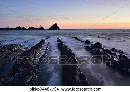 Rocks in the sea, rocky coast in the evening light, Atlantic Coast, Hartland Quay, Devon, United Kingdom, Europe View Large Photo Image Picture - Rocks in the sea, rocky coast in the evening light, Atlantic Coast, Hartland Quay, Devon, United Kingdom, Europe. Fotosearch