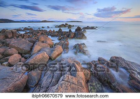 Rocky coast in northwest Scotland, Great Britain near Reiff, view to the Summer Isles View Large Photo Image Stock Photo - Rocky coast in northwest Scotland, Great Britain near Reiff, view to the Summer Isles. Fotosearch