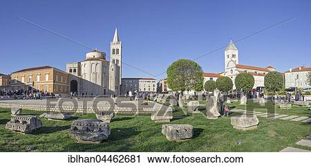 Roman Forum with church Sveti Donat with Campanile, on the right church Sveta Marija, Marienkirche, forward Roman stone sarcophagi, Zadar, Croatia, Europe View Large Photo Image Stock Image - Roman Forum with church Sveti Donat with Campanile, on the right church Sveta Marija, Marienkirche, forward Roman stone sarcophagi, Zadar, Croatia, Europe. Fotosearch