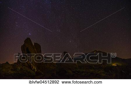 Roque Cinchado and Teide vulcano with starry sky, night shot, Los Roques de Garcia, Zapato de Reina, Las Cañadas, Teide vulcano National Park, Tenerife, Canary Islands, Spain, Europe View Large Photo Image Stock Image - Roque Cinchado and Teide vulcano with starry sky, night shot, Los Roques de Garcia, Zapato de Reina, Las Cañadas, Teide vulcano National Park, Tenerife, Canary Islands, Spain, Europe. Fotosearch