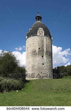 Round tower and meadow, "The keep", "Dicker Wilhelm", Neuenburg Castle, Freyburg (Unstrut), Saxony-Anhalt, Germany, Europe View Large Photo Image Picture - Round tower and meadow, "The keep", "Dicker Wilhelm", Neuenburg Castle, Freyburg (Unstrut), Saxony-Anhalt, Germany, Europe. Fotosearch