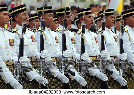 Stock Image - Royal guard on parade on September 16, Independence Day Hari Merdeka, Kuala Lumpur, Malaysia, Asia. Fotosearch