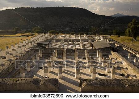 Stock Image - Ruins of Palacio Quemado, Tula, Aztec archaeological site, Tula de Allende, Hidalgo, Mexico, Central America. Fotosearch