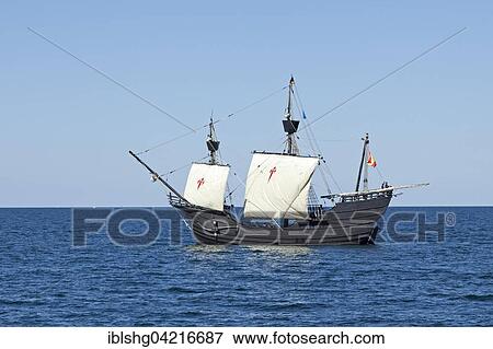 Stock Photo - Sailboat, cog, Hanse Sail, Rostock, Mecklenburg-Western Pomerania, Germany, Europe. Fotosearch