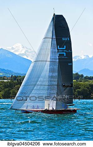 Sailboat SUI 5 Team Tilt, Lake Geneva, Regatta Bol d' Or Mirabaud, Canton of Geneva, Switzerland, Europe View Large Photo Image Stock Photograph - Sailboat SUI 5 Team Tilt, Lake Geneva, Regatta Bol d' Or Mirabaud, Canton of Geneva, Switzerland, Europe. Fotosearch