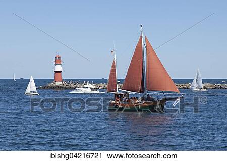 Stock Image - Sailboats, Hanse Sail, Rostock, Mecklenburg-Western Pomerania, Germany, Europe. Fotosearch