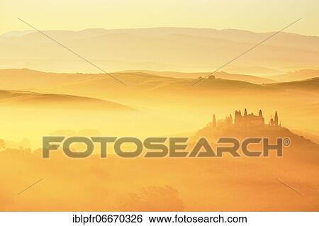 Stock Photograph - San Quirico d'Orcia (Podere Belvedere), Val d' Orcia, Tuscany, Italy, Europe. Fotosearch